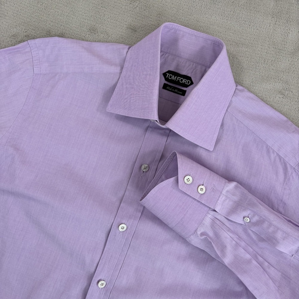 Tom Ford Made to Measure Dress Shirt in Lavender Men 43 17 Made in Italy $850
